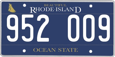 RI license plate 952009