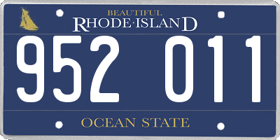 RI license plate 952011