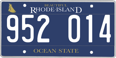 RI license plate 952014