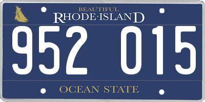 RI license plate 952015