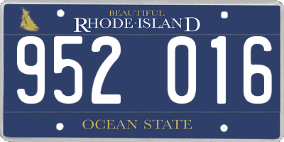 RI license plate 952016