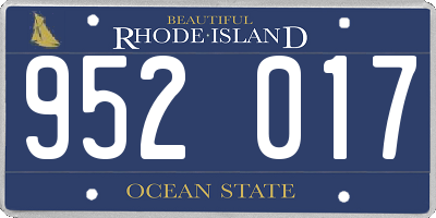 RI license plate 952017