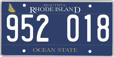 RI license plate 952018