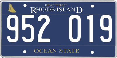 RI license plate 952019