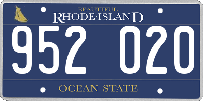RI license plate 952020