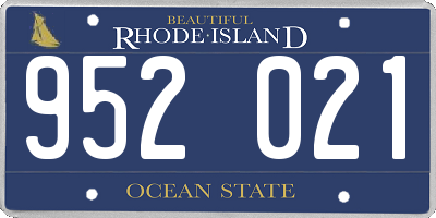 RI license plate 952021