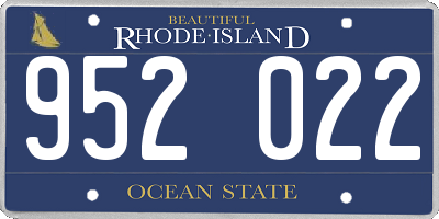 RI license plate 952022