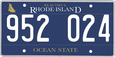 RI license plate 952024