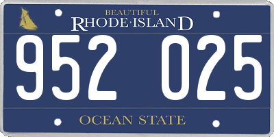 RI license plate 952025