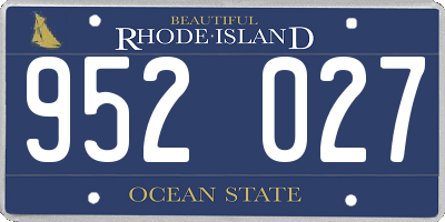 RI license plate 952027