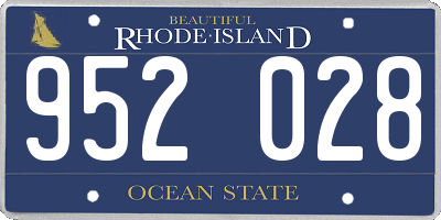 RI license plate 952028