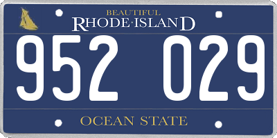 RI license plate 952029