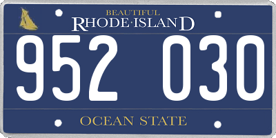 RI license plate 952030