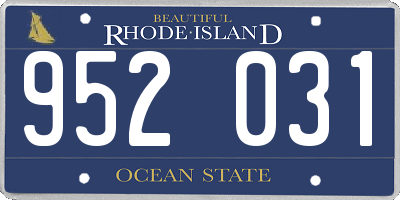 RI license plate 952031