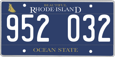 RI license plate 952032