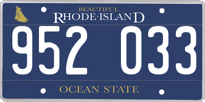 RI license plate 952033