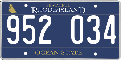 RI license plate 952034
