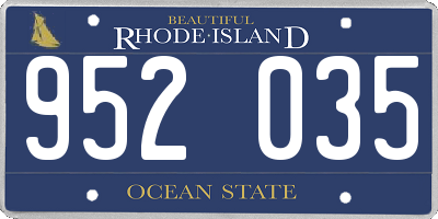 RI license plate 952035