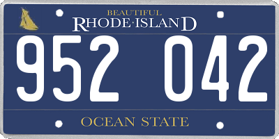 RI license plate 952042