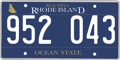 RI license plate 952043