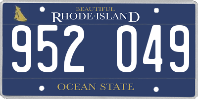 RI license plate 952049