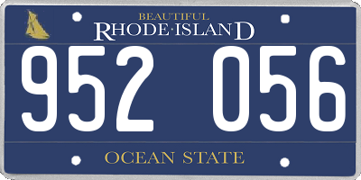 RI license plate 952056
