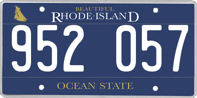 RI license plate 952057