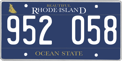 RI license plate 952058