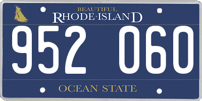 RI license plate 952060