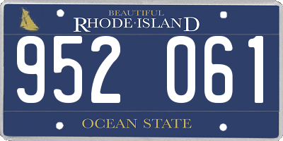 RI license plate 952061