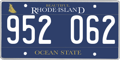 RI license plate 952062
