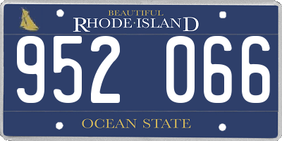 RI license plate 952066