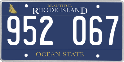 RI license plate 952067