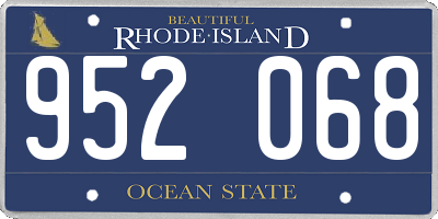 RI license plate 952068