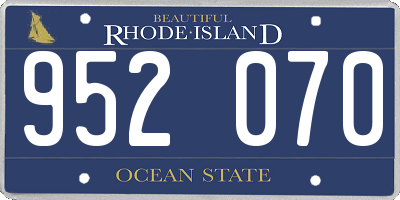RI license plate 952070