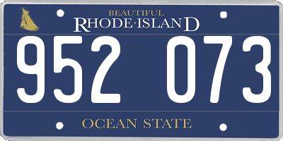 RI license plate 952073