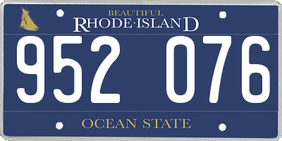 RI license plate 952076