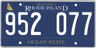 RI license plate 952077