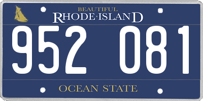 RI license plate 952081