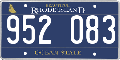 RI license plate 952083