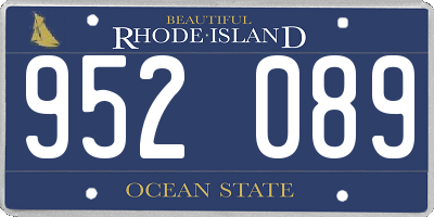 RI license plate 952089