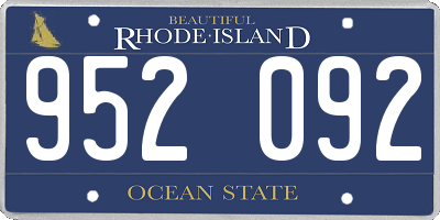 RI license plate 952092