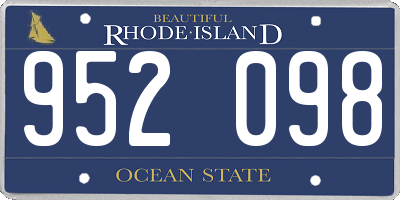 RI license plate 952098