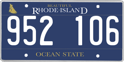 RI license plate 952106