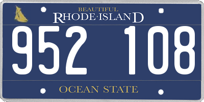RI license plate 952108