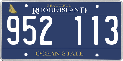 RI license plate 952113