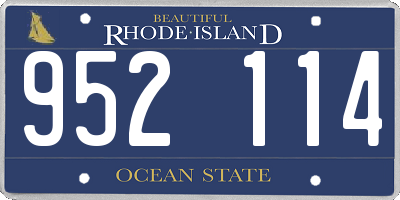 RI license plate 952114