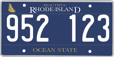 RI license plate 952123