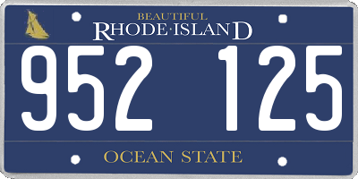 RI license plate 952125