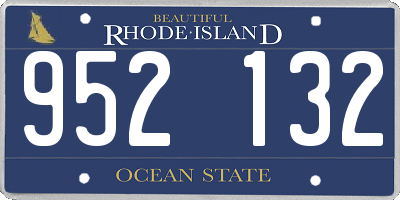 RI license plate 952132